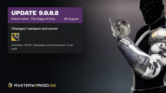 Destiny 2 The Edge of Fate Update 9.0.0.8 Patch Notes: Everything Coming in This Update