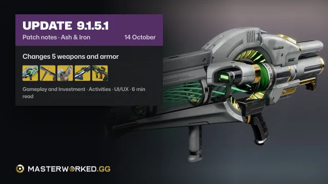 Destiny 2 Ash & Iron Update 9.1.5.1 Patch Notes: Everything Coming in This Update