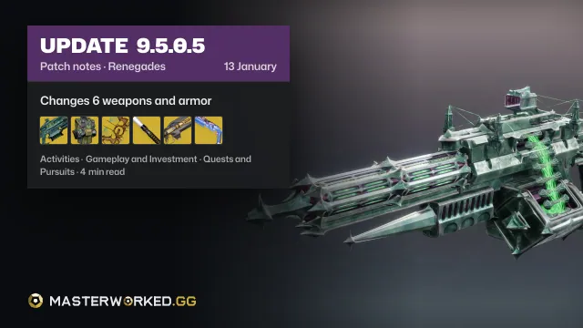 Destiny 2 Renegades Update 9.5.0.5 Patch Notes: Everything Coming in This Update