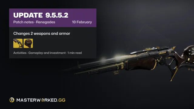 Destiny 2 Renegades Update 9.5.5.2 Patch Notes: Everything Coming in This Update