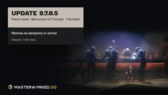 Destiny 2 Monument of Triumph Update 9.7.0.5 Patch Notes: Everything Coming in This Update